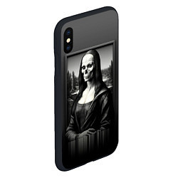 Чехол iPhone XS Max матовый Мона Лиза Black skull, цвет: 3D-черный — фото 2