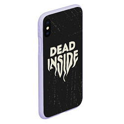 Чехол iPhone XS Max матовый Dead inside арт, цвет: 3D-светло-сиреневый — фото 2