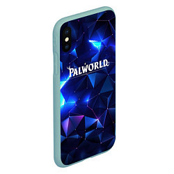 Чехол iPhone XS Max матовый Palworld логотип и синие блики, цвет: 3D-мятный — фото 2