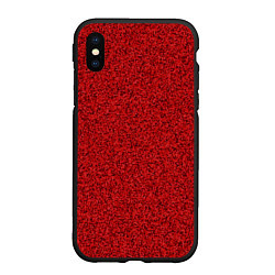 Чехол iPhone XS Max матовый Тёмный красный мелкая мозаика