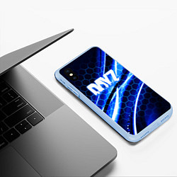 Чехол iPhone XS Max матовый Dayz текстура броня биохазард, цвет: 3D-голубой — фото 2