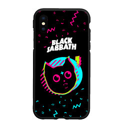 Чехол iPhone XS Max матовый Black Sabbath - rock star cat