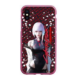 Чехол iPhone XS Max матовый Lucyna Kushinada - Cyberpunk: Edgerunners, цвет: 3D-малиновый