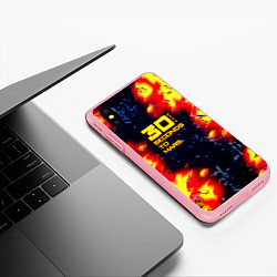 Чехол iPhone XS Max матовый Thirty Seconds to Mars огненное лого, цвет: 3D-баблгам — фото 2