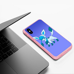 Чехол iPhone XS Max матовый Glaceon Pokemon, цвет: 3D-баблгам — фото 2