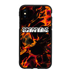 Чехол iPhone XS Max матовый Scorpions red lava