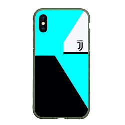 Чехол iPhone XS Max матовый Juventus sport geometry fc, цвет: 3D-темно-зеленый