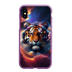 Чехол iPhone XS Max матовый Космический лев