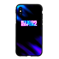 Чехол iPhone XS Max матовый Red dead redemption неоновые краски