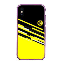 Чехол iPhone XS Max матовый Borussia текстура спорт