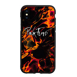 Чехол iPhone XS Max матовый Pink Floyd red lava