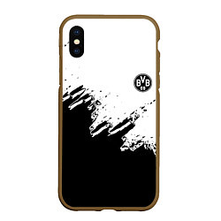 Чехол iPhone XS Max матовый Borussia sport краски, цвет: 3D-коричневый