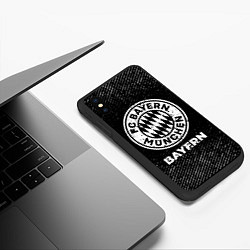 Чехол iPhone XS Max матовый Bayern с потертостями на темном фоне, цвет: 3D-черный — фото 2