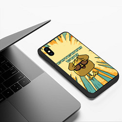 Чехол iPhone XS Max матовый Chicken gun shock, цвет: 3D-черный — фото 2
