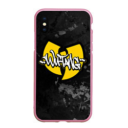 Чехол iPhone XS Max матовый Wu tang clan logo, цвет: 3D-розовый