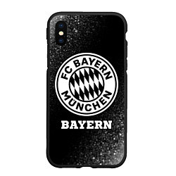 Чехол iPhone XS Max матовый Bayern sport на темном фоне, цвет: 3D-черный