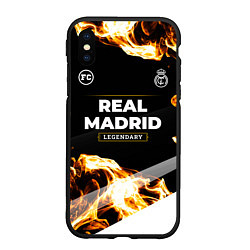 Чехол iPhone XS Max матовый Real Madrid legendary sport fire