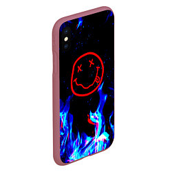 Чехол iPhone XS Max матовый Nirvana flame, цвет: 3D-малиновый — фото 2