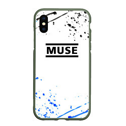 Чехол iPhone XS Max матовый MUSE рок стиль краски