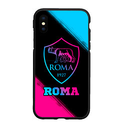 Чехол iPhone XS Max матовый Roma - neon gradient