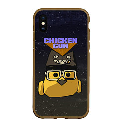 Чехол iPhone XS Max матовый Chicken gun space