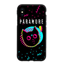Чехол iPhone XS Max матовый Paramore - rock star cat, цвет: 3D-черный