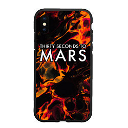 Чехол iPhone XS Max матовый Thirty Seconds to Mars red lava