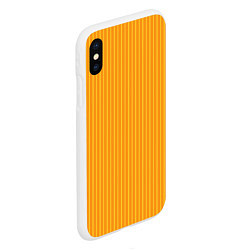 Чехол iPhone XS Max матовый Жёлтый полосатый, цвет: 3D-белый — фото 2
