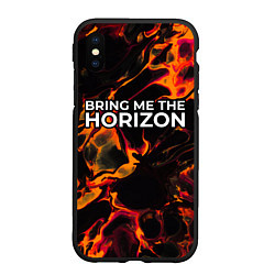 Чехол iPhone XS Max матовый Bring Me the Horizon red lava