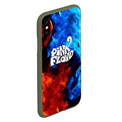 Чехол iPhone XS Max матовый Pink floyd битва огней, цвет: 3D-темно-зеленый — фото 2