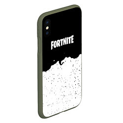 Чехол iPhone XS Max матовый Fortnite тёмная ночь, цвет: 3D-темно-зеленый — фото 2