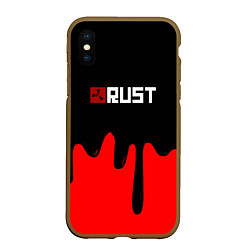 Чехол iPhone XS Max матовый RUST краски разводы пустошь, цвет: 3D-коричневый