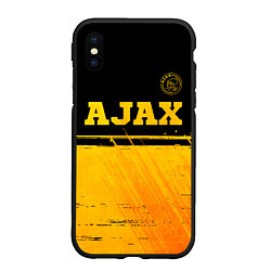 Чехол iPhone XS Max матовый Ajax - gold gradient посередине