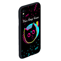 Чехол iPhone XS Max матовый Three Days Grace - rock star cat, цвет: 3D-черный — фото 2