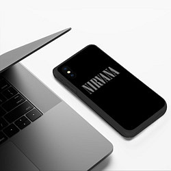 Чехол iPhone XS Max матовый Нирвана чёрный альбом, цвет: 3D-черный — фото 2