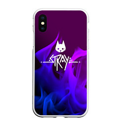 Чехол iPhone XS Max матовый Stray неоновый огонь, цвет: 3D-белый