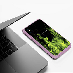 Чехол iPhone XS Max матовый Destity огненный стиль, цвет: 3D-сиреневый — фото 2