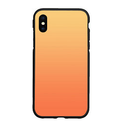 Чехол iPhone XS Max матовый Градиент солнечный жёлто-оранжевый приглушённый, цвет: 3D-черный