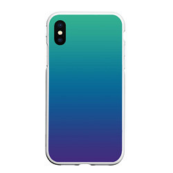 Чехол iPhone XS Max матовый Градиент зелёно-фиолетовый