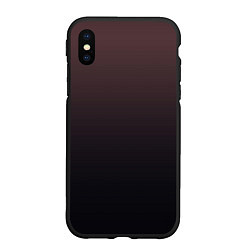 Чехол iPhone XS Max матовый Градиент тёмный бордовый, цвет: 3D-черный