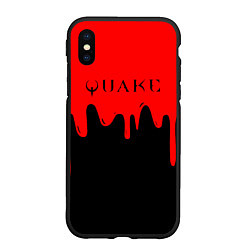 Чехол iPhone XS Max матовый Quake краски текстура шутер, цвет: 3D-черный