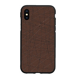 Чехол iPhone XS Max матовый Абстракция порезы коричневый