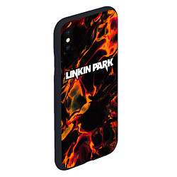 Чехол iPhone XS Max матовый Linkin Park red lava, цвет: 3D-черный — фото 2