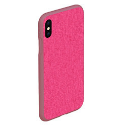 Чехол iPhone XS Max матовый Текстура однотонный розовый Барби, цвет: 3D-малиновый — фото 2