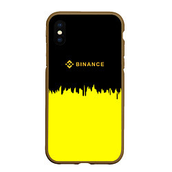 Чехол iPhone XS Max матовый Binance биржа краски, цвет: 3D-коричневый