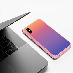 Чехол iPhone XS Max матовый Градиент закатное небо желтый фиолетовый, цвет: 3D-баблгам — фото 2