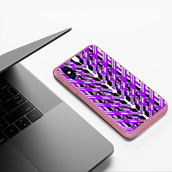 Чехол iPhone XS Max матовый Фиолетовая техно броня, цвет: 3D-малиновый — фото 2