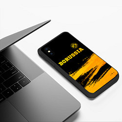 Чехол iPhone XS Max матовый Borussia - gold gradient посередине, цвет: 3D-черный — фото 2