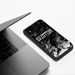 Чехол iPhone XS Max матовый Led Zeppelin black graphite, цвет: 3D-черный — фото 2