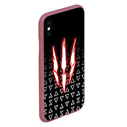 Чехол iPhone XS Max матовый The witcher - red logo, цвет: 3D-малиновый — фото 2